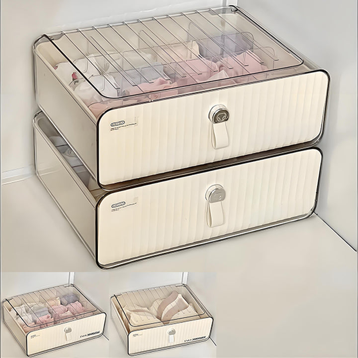 【小物入れ・ペン立て】プラスチック スタイリッシュ 仕切り付き