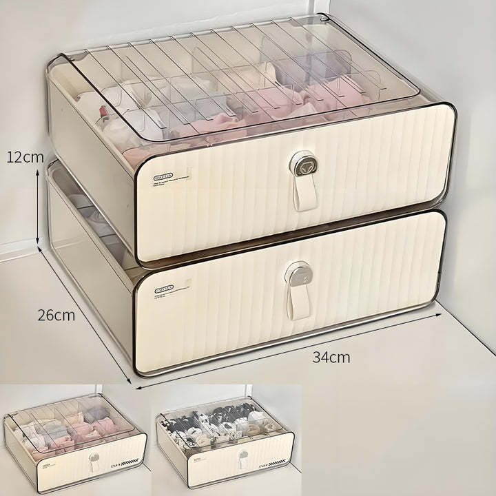 【小物入れ・ペン立て】プラスチック スタイリッシュ 仕切り付き