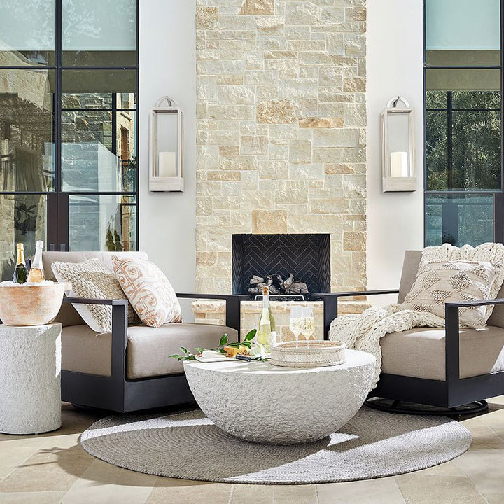 【ローテーブル】コンクリートソリッド ハーフドーム形状