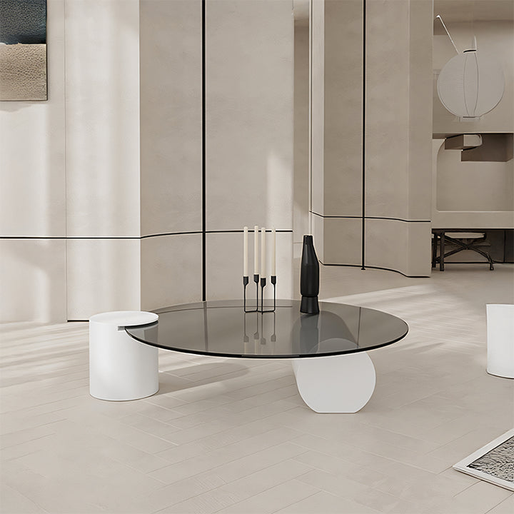 【ローテーブル】強化ガラス モダン 安定感