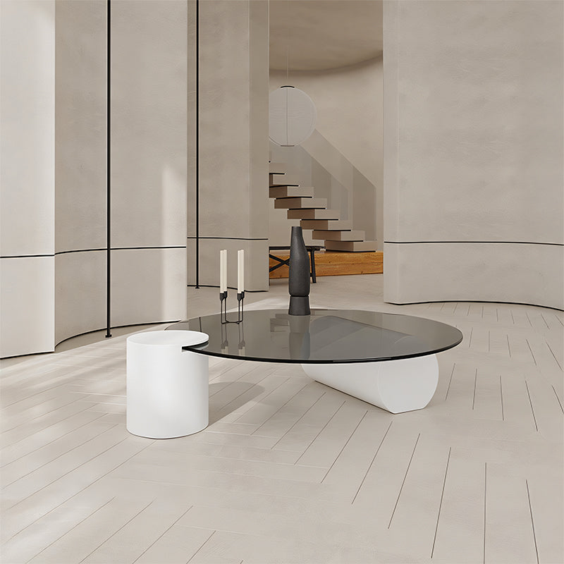 【ローテーブル】強化ガラス モダン 安定感