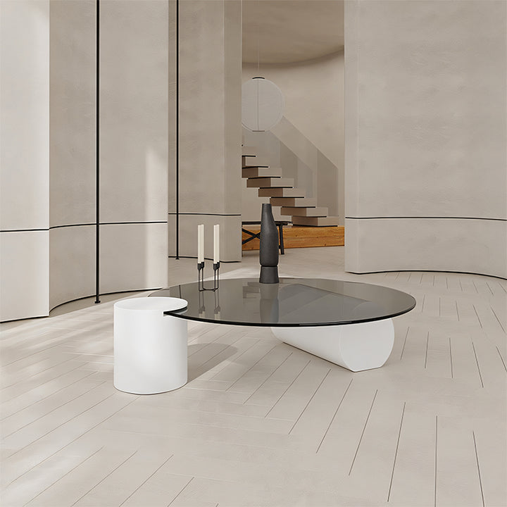 【ローテーブル】強化ガラス モダン 安定感