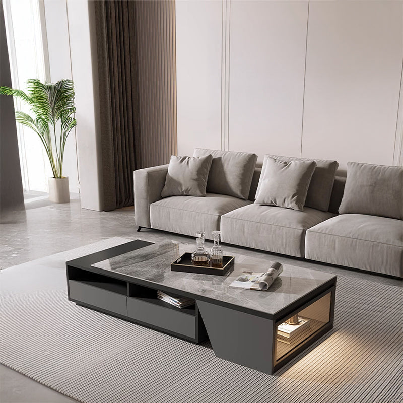 【ローテーブル】シントレードストーン モダン ライト付き