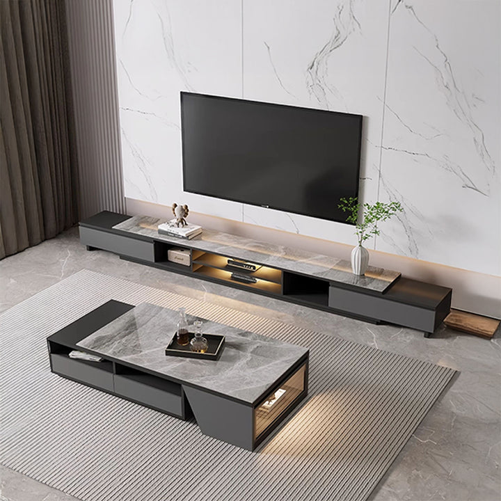 【ローテーブル】シントレードストーン モダン ライト付き