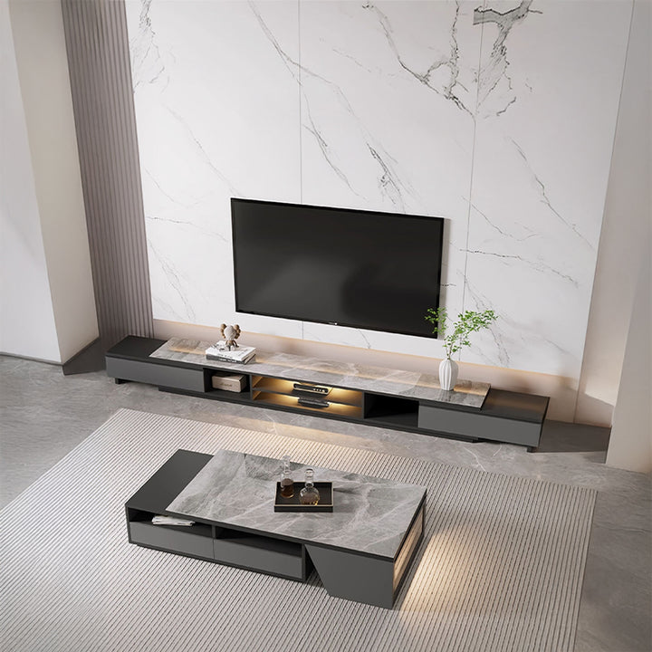 【ローテーブル】シントレードストーン モダン ライト付き