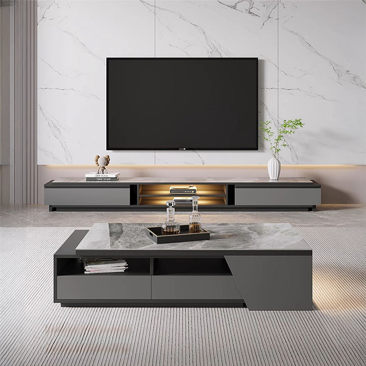 【ローテーブル】シントレードストーン モダン ライト付き