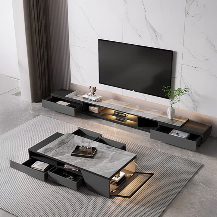 【ローテーブル】シントレードストーン モダン ライト付き