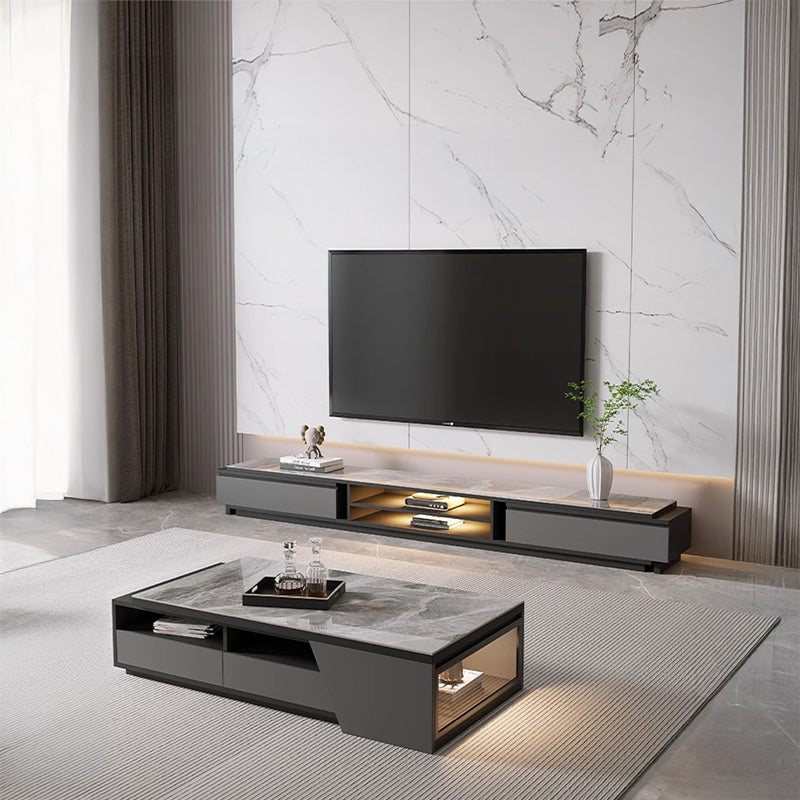 【ローテーブル】シントレードストーン モダン ライト付き