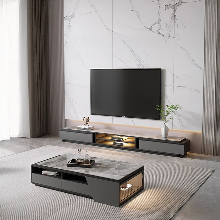 【ローテーブル】シントレードストーン モダン ライト付き