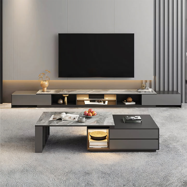 【ローテーブル】モダンデザイン 洗練感 大容量収納