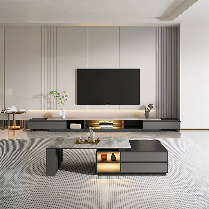 【ローテーブル】モダンデザイン 洗練感 大容量収納