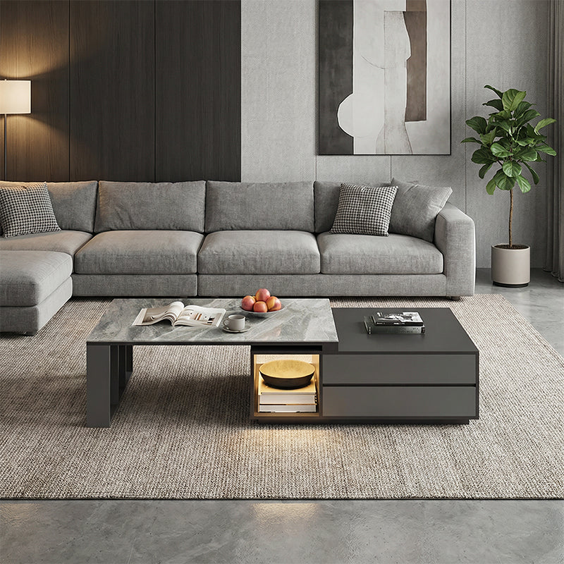 【ローテーブル】モダンデザイン 洗練感 大容量収納