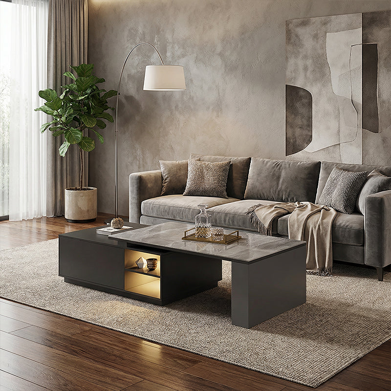 【ローテーブル】モダンデザイン 洗練感 大容量収納