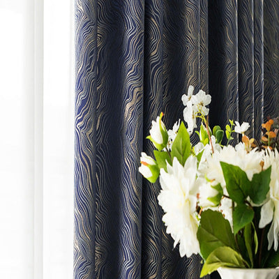 【ドレープカーテン】高級感フランス風 選べる8色 カーテンの細部画像 濃いブルー（柄付け） ポリエステル100％ 遮光1級