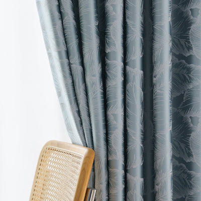 【ドレープカーテン】つるつるフランス風 選べる2色 カーテンの細部画像 ブルー（柄付け） ポリエステル100％ 遮光1級