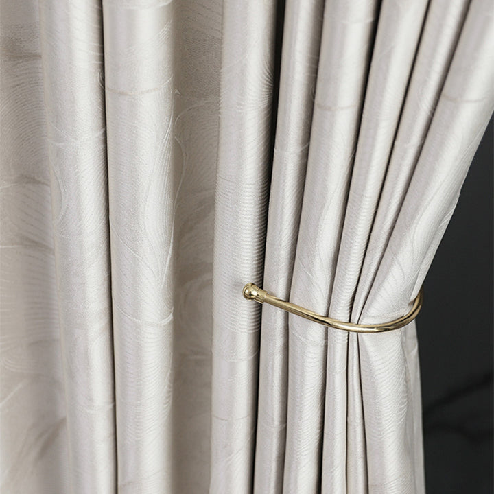 【ドレープカーテン】ツルツル感 選べる4色 カーテンの細部画像 シルバー（柄付け） ポリエステル100％ 遮光1級
