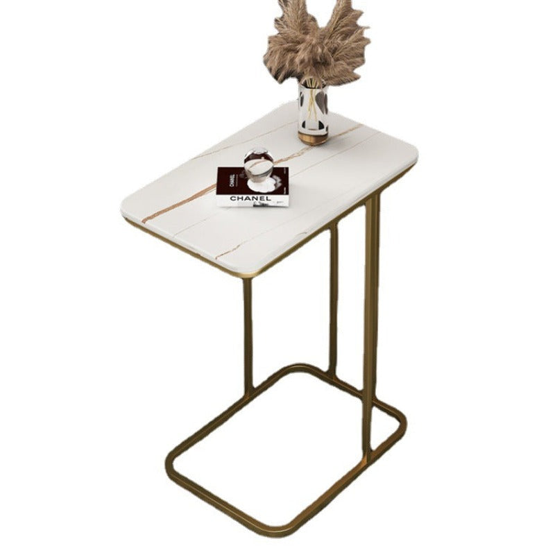 【サイドテーブル】マーブル模様おしゃれ 2色 サイドテーブルテーブルの全体画像 １段式（金色のフレーム） 50*30*60 安心の100日間返品交換保証