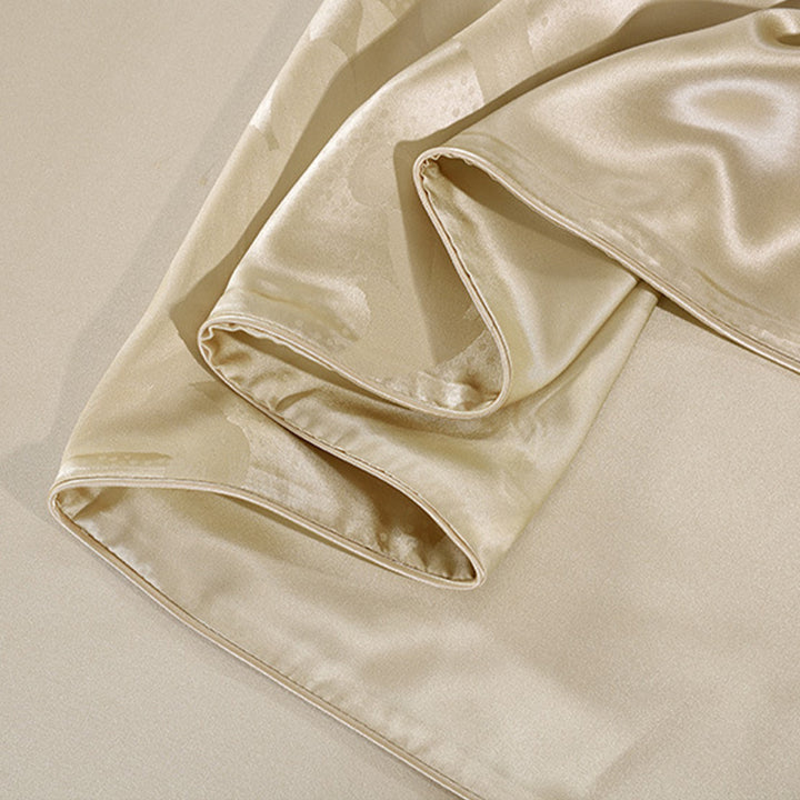 【16匁 】天然シルク 100％  高級 華麗 シーツセット  ジャガード織り式  多色 寝具 単品からセットまで