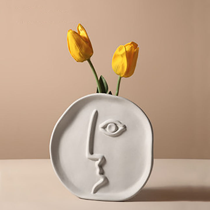 【花瓶】芸術 北欧 モダン 斬新 陶磁器  シンプル 半身像 生け花 装飾 インテリア 置物 インスタ映え