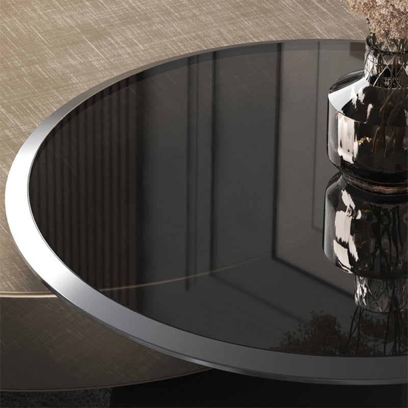 【ローテーブル】イタリア黒金風 高いテーブルの細部画像 強化ガラスサイドテーブル 100日間返品交換保証制度