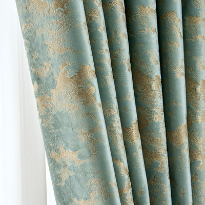 【ドレープカーテン】ゴージャス 地中海１色のみ カーテンの細部画像 ブルー（柄付け） 布製 遮光２級