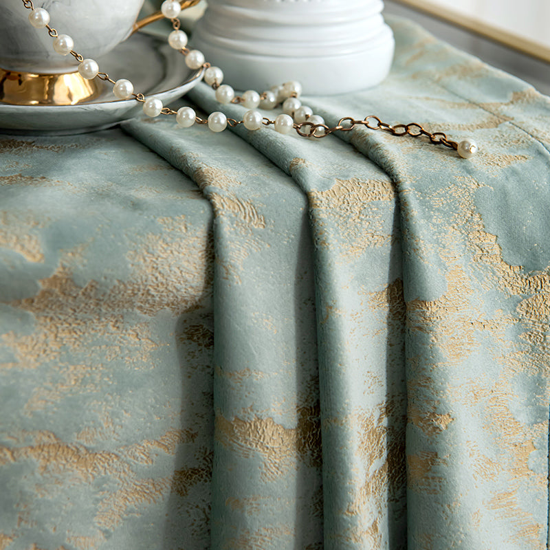 【ドレープカーテン】ゴージャス 地中海１色のみ カーテンの細部画像 グリーン（柄付け） 布製 遮光２級