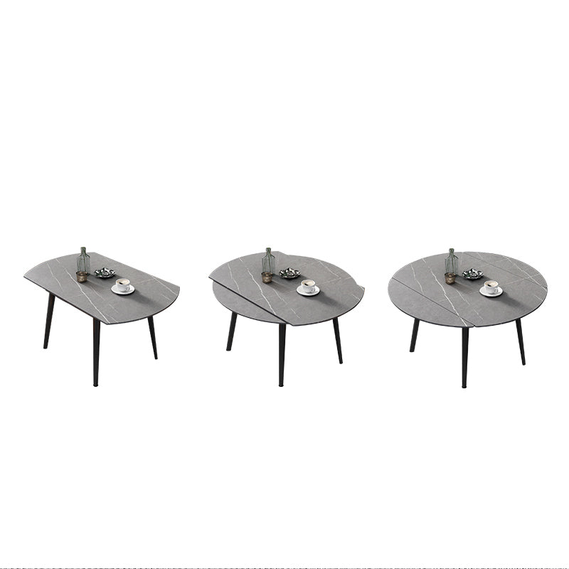 【ダイニングテーブル】北欧  伸縮式 選べる4色 ダイニングテーブルセットの全体画像 グレー 伸縮式ダイニングテーブル