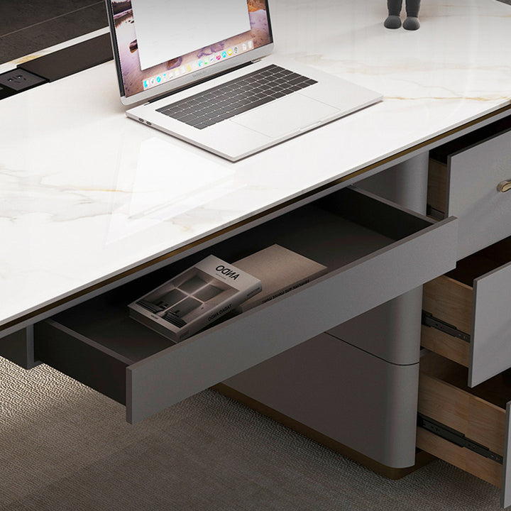 【デスク】テーブル 優雅なデザイン モダン 引き出しの細部画像