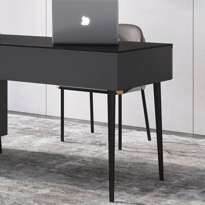 【ワークデスク】テーブル 高級感 選べる2色 天板色ブラック ボディ色ブラック ワークですくの脚部の細部画像