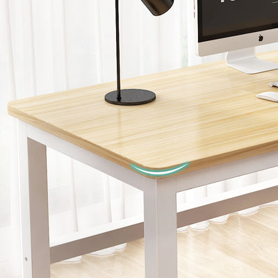 【デスク】テーブル おしゃれ シンプルなデスク 丸角加工の細部画像 腿部ホワイト 天板色ナチュラル
