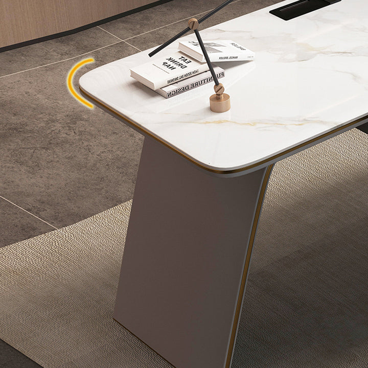 【デスク】テーブル 優雅なデザイン モダン 丸角加工の細部画像