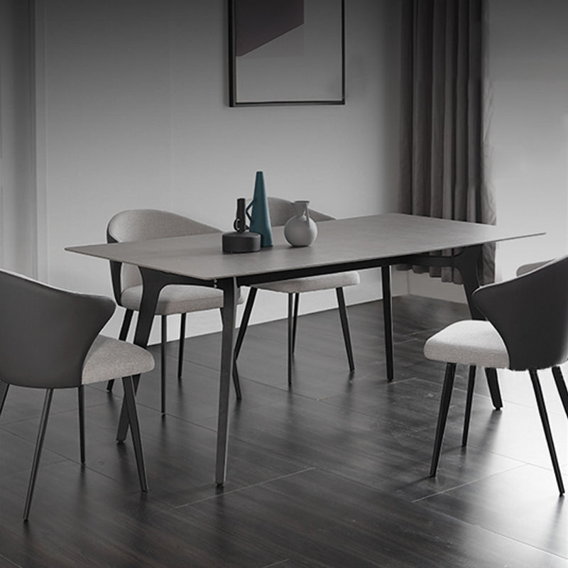 【ダイニングテーブル】イタリア風  ミニマルデザイン 選べる6サイズ グレー テーブル+チェア*4