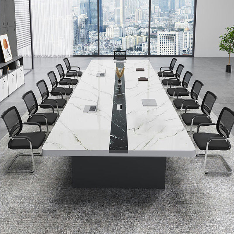 会議用テーブル　おしゃれ　高品質(テーブル、椅子X13、ホワイトセット) ※100日間返品交換保証