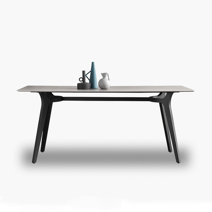 【ダイニングテーブル】イタリア風  ミニマルデザイン 選べる6サイズ ダイニングテーブルセットの全体画像 グレー テーブル