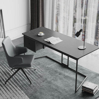 【デスク】テーブル イタリア風 モダン ブラック テーブル+チェア