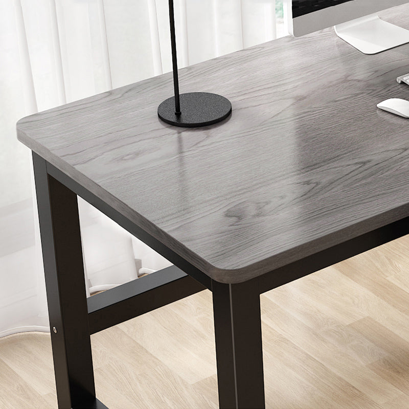 【デスク】テーブル おしゃれ シンプルなデスク ワークデスクの細部画像 腿部ブロック 天板色グレー