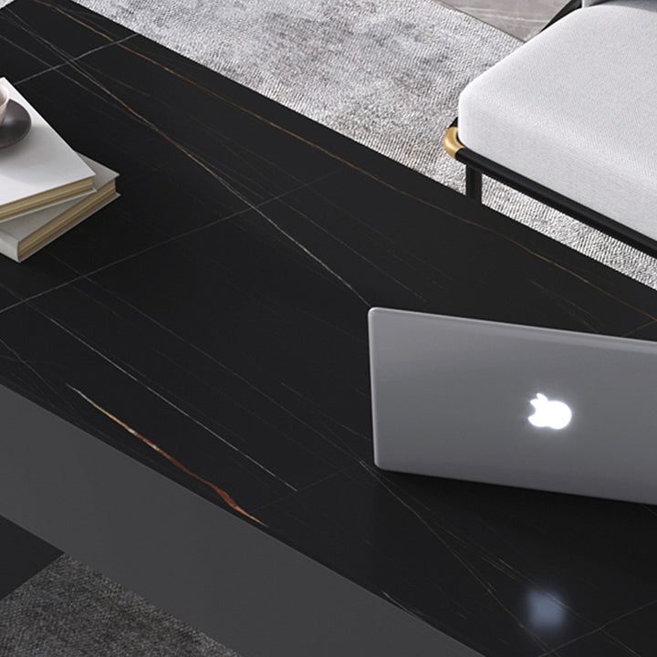 【ワークデスク】テーブル 高級感 選べる2色 天板色ブラック セラミック天板テーブルの細部画像