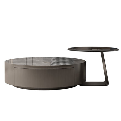 【ローテーブル】イタリア風 高級感満載 選べる4色 ローテーブルの全体画像 グレー 100日間返品交換保証制度