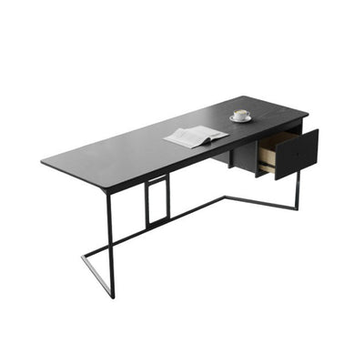 【デスク】テーブル イタリア風 モダン ワークデスクの全体画像 ブラック テーブル