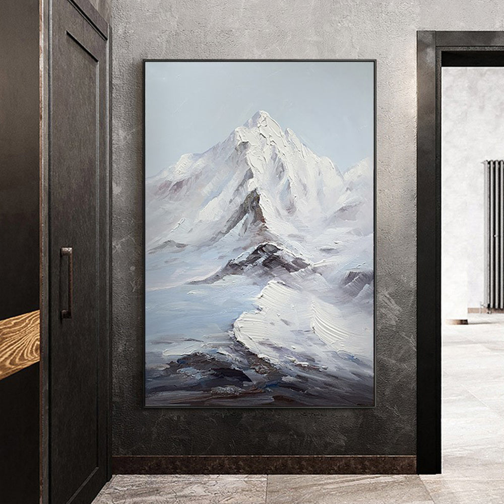 油絵　手書き INDOORPLUS公式｜掛け絵 雪山 純粋 手描き 油絵 – Indoorplus