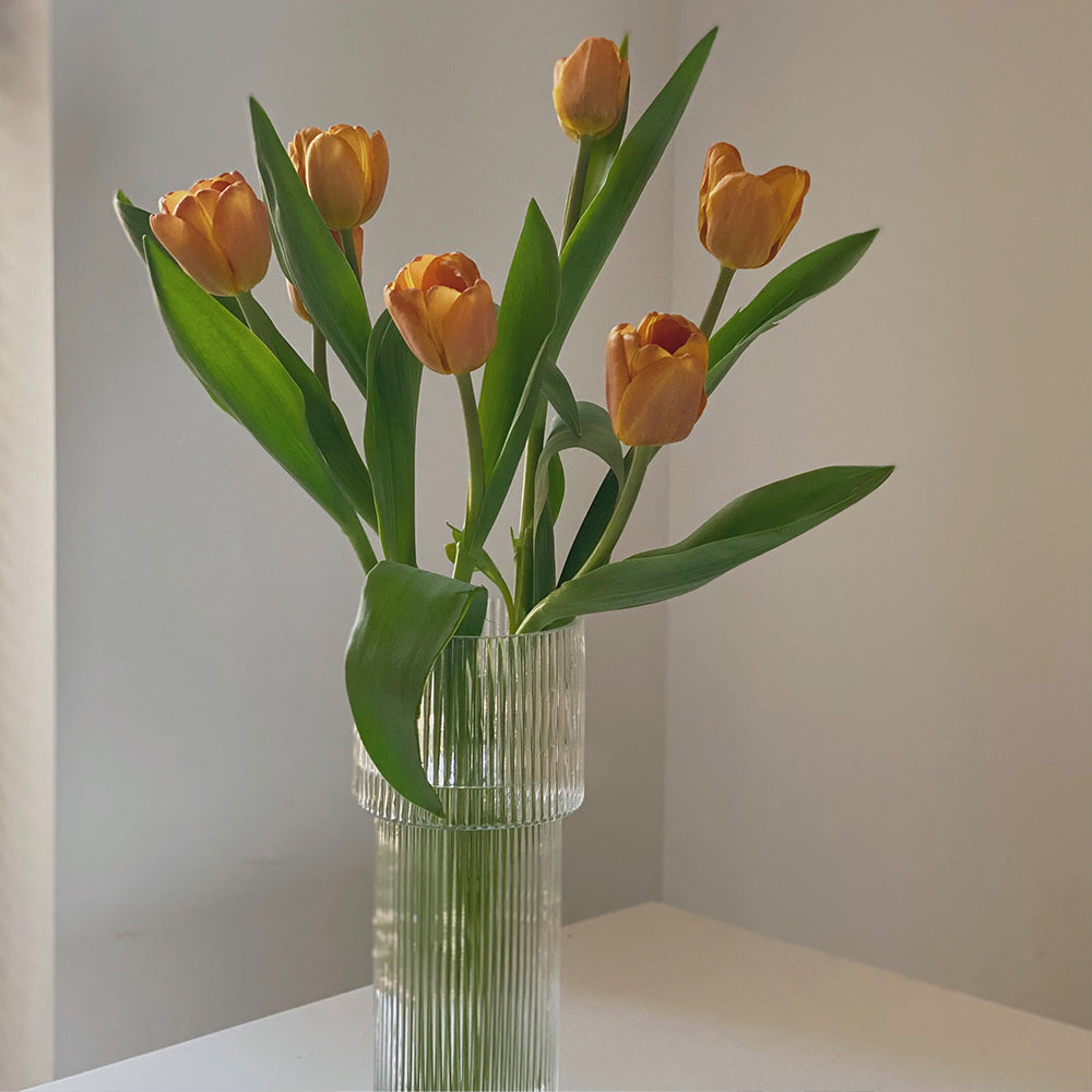 花瓶】可愛い ユリ シンプル エレガント ガラス製 フラワーベース