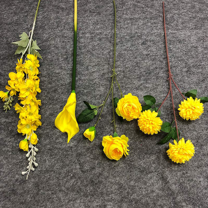 【造花】黄色 美しい 結婚式  シルク  シリーズ