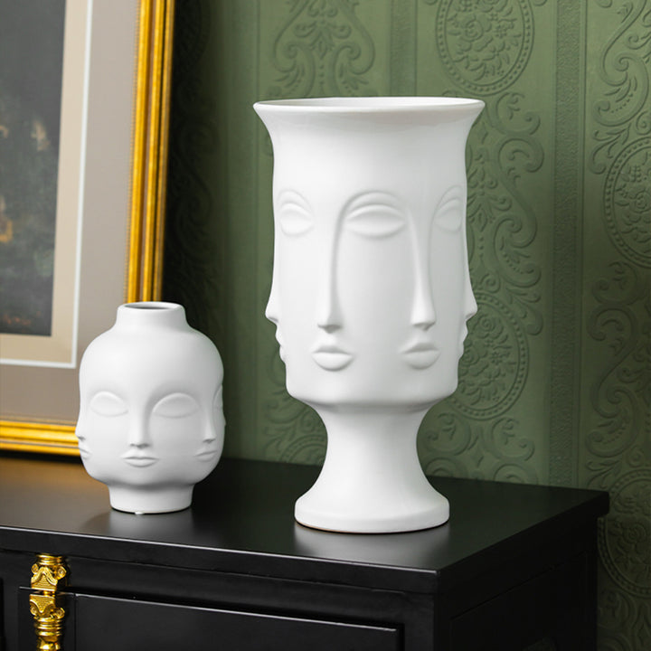 【花瓶】半身像 花器 芸術 北欧 リビングルーム ミューズ セラミック 白い  フラワーベース 置物