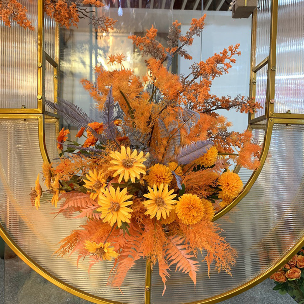 【造花】秋 オレンジ色 結婚式 シャンパン色
