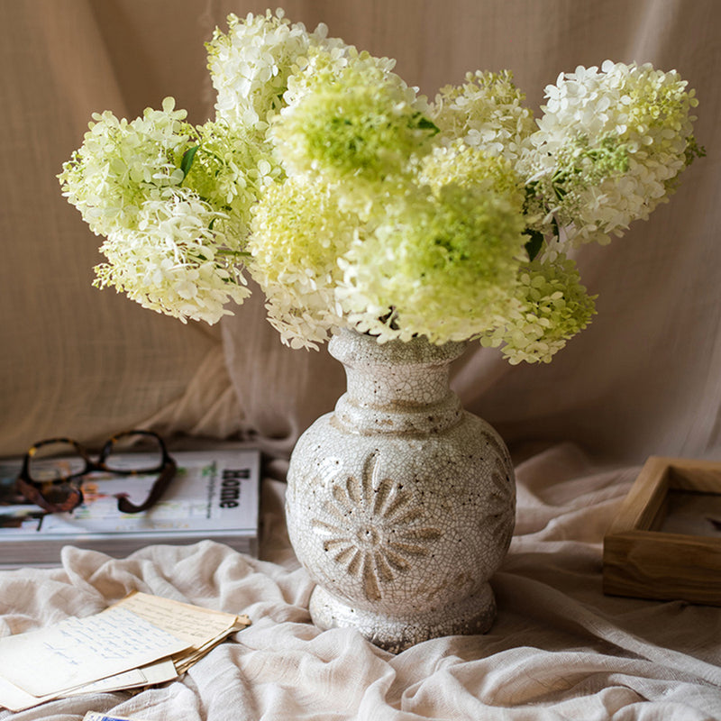 花瓶 花器 ビンテージ フランススタイル 彫刻 レトロ セラミック フラワーベース 手作り 芸術 装飾 置物