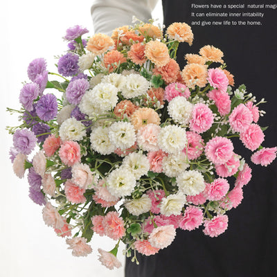 カーネーション 高級感 造花 花束  インテリア 玄関 食卓 置物 造花 花束 ピクニック 装飾