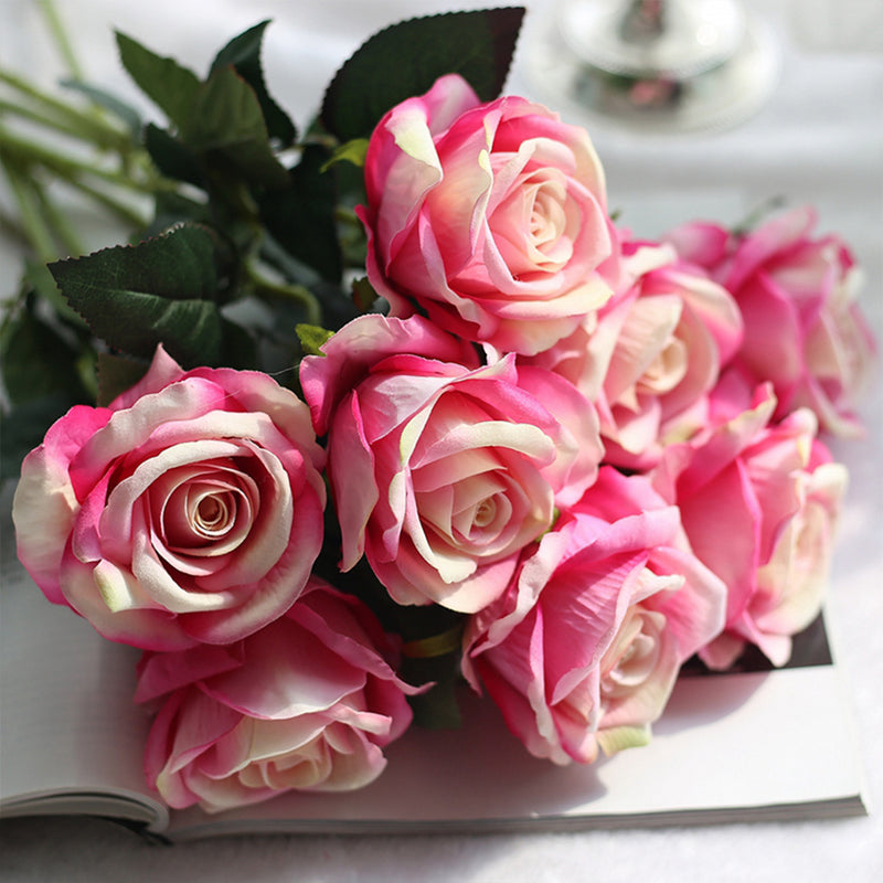 バラ 花束 装飾 造花 フェイク 置物 リビングルーム ハンドブーケ インテリア 結婚式 シルク