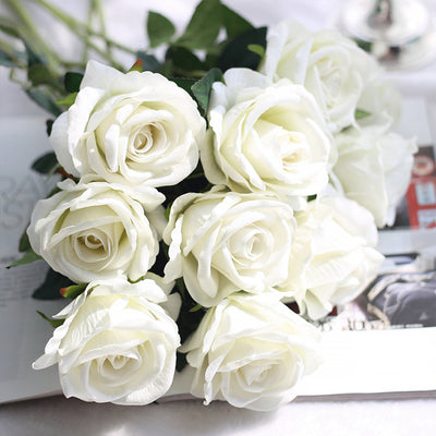 バラ 花束 装飾 造花 フェイク 置物 リビングルーム ハンドブーケ インテリア 結婚式 シルク