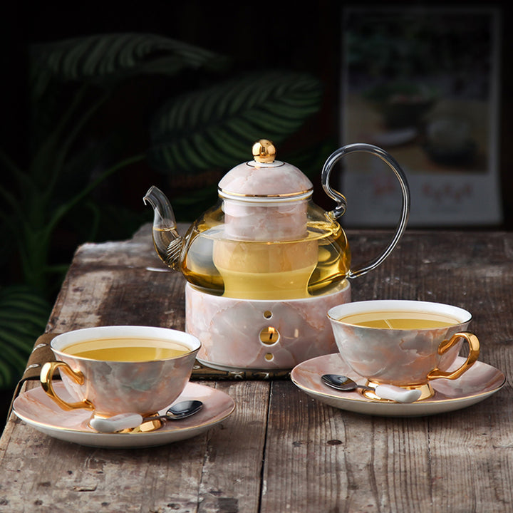 花茶 ティーセット 家庭用 ヨーロッパ風 ティーポット セラミック 高温 耐光 高級 英国 全セット