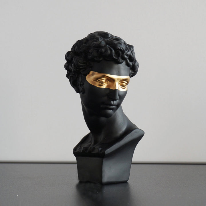 装飾品 半身像 石膏像 アイマスク 斬新 金箔 マスク 美術 ブラックゴールド 樹脂 彫刻